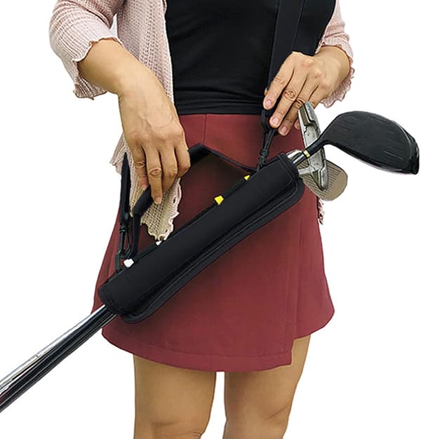 (Black) Portable Golf Bag with Handle Lightweight Golf Club Carry Bag Shoulder Bag for Golf Training