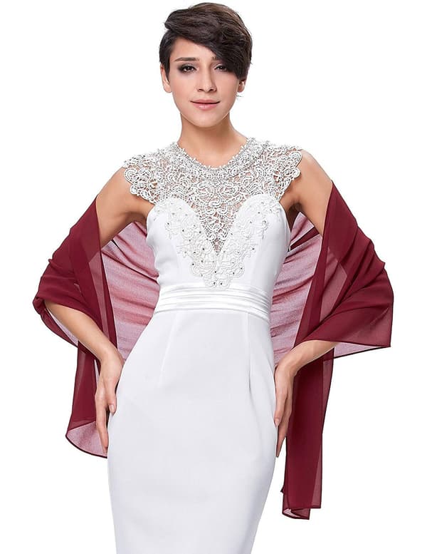 Evening Dress Shawl Solid Color Chiffon Shawl Wedding Cheongsam