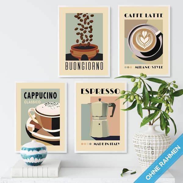 Kaffeaffisch - Kaffebilder - Väggkonst för kök - Estetisk affisch - Vardagsrums- och köksdekoration - Estetiskt kaffe - 4