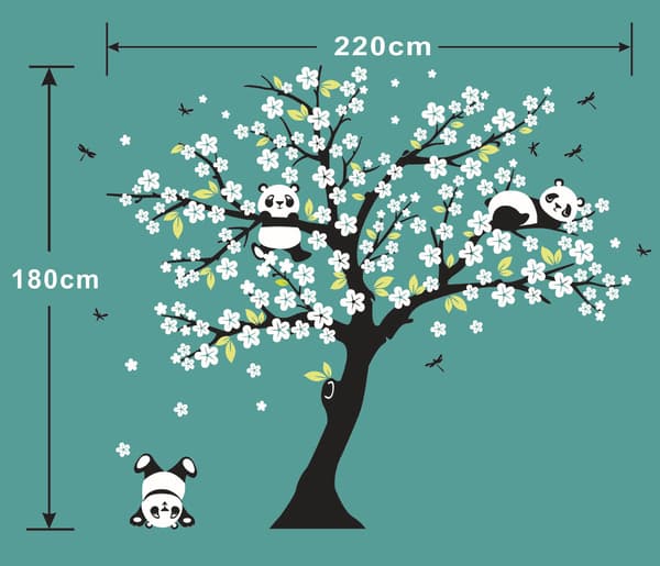 Adorable Red Panda Plum Wall Sticker/Tree Wall Sticker for Decoration
