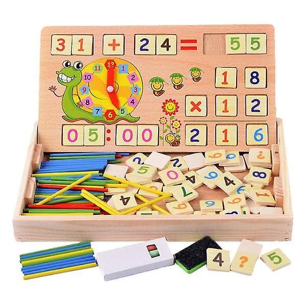 Wooden Math Game, Number Blocks and Sticks, Math Teaching Counting Sticks Box Set, Counting Toys for Imagination