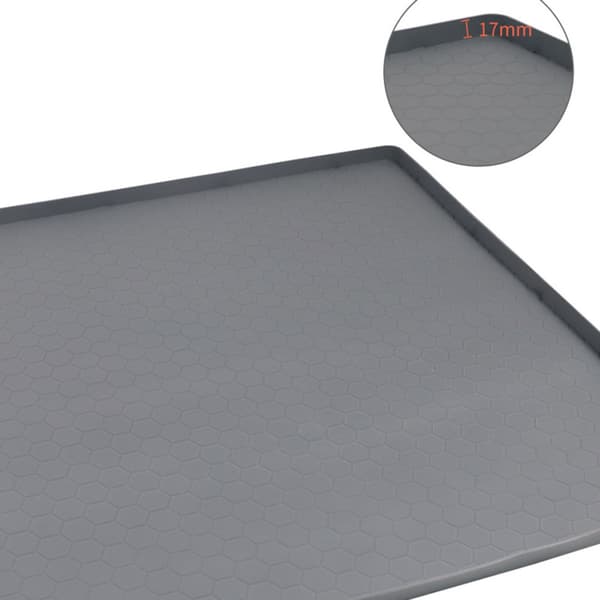 Silicone mat with honeycomb structure 28x22inch (700mmx560mm) Grey, non-slip draining and heat-resistant sink protector