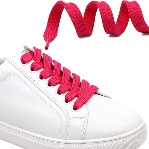 Solid Flat Shoelaces Hollow Thick Athletic Shoe Laces Strings 2 Pairs, Rose Red 47.24\" Inches (120 cm)