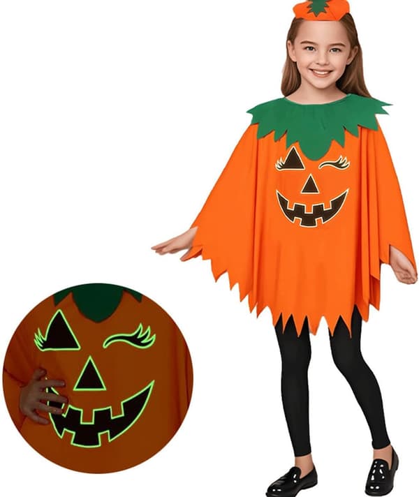 Halloween græskar kappe karneval cosplay outfits rekvisitter orange S Orange S