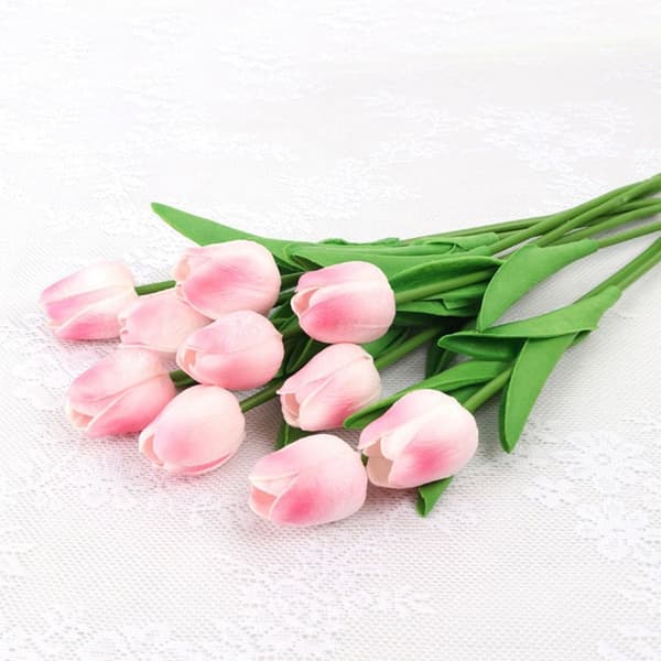 Kunstige silketulipaner LYS ROSA lys rosa light pink