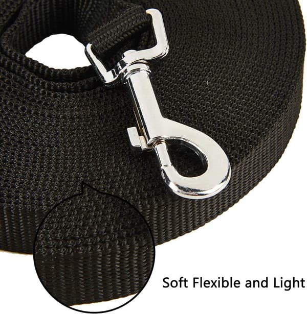 Extra Long Dog Training Leash 10m Nylon Retractable Pet Recall Leash For Puppy Training Yard Obedience 10m Black