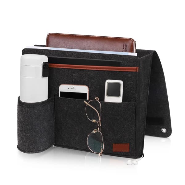 Hanging Bedside Caddy, Bed Organizer, Bedside Table for Kids, Hanging Storage, Bedside Pocket with 5 Compartments