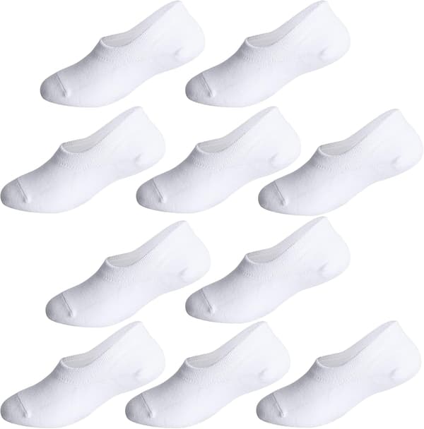 Barn No Show Strumpor Bomullsfoder Lågt Skurna Strumpor för Pojkar Flickor Småbarn 10-pack Vit 7-9 År 7-9 Years 10 Pack White
