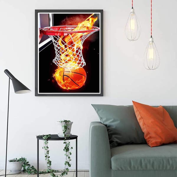 5D Diamantmalingssæt Basketball, Diamantkunst Sport DIY efter tal