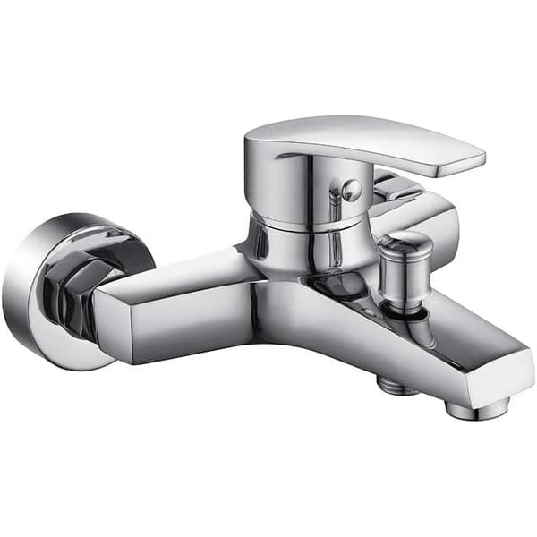 Brass Bathtub Faucet, Shower Mixer, Wall-Mounted Pull-Out Aerator with Copper Chrome Finish for Bathroom