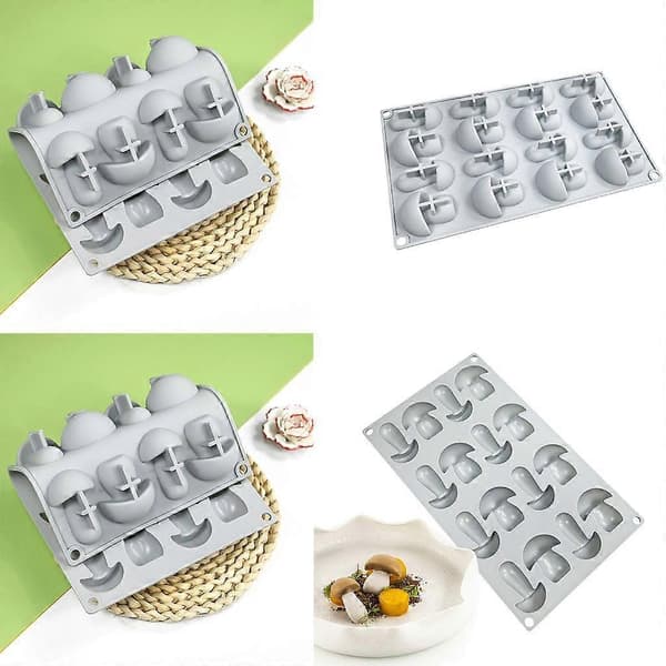 16 Huller Silikone Mousse Form Svampeformede Dessertforme Chokoladeforme (FMY)