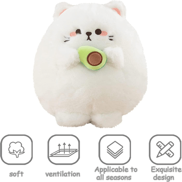Kawaii søt katt myk leke (hvit, 25 cm), karneval bursdagsgave til venner