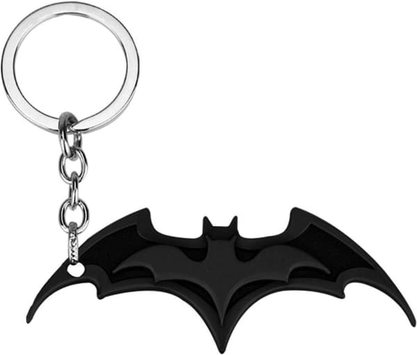 Personalized Metal Charm Batman Keychain Black Pendant