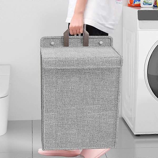 Large Laundry Basket Practical Foldable Storage Box for Dirty Laundry for Bathroom Grey Medium Grey Medium