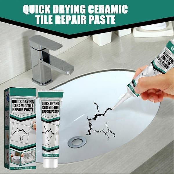 Ceramic Tile Repair Paste Quick-Drying Waterproof Toilet Bathtub Repair Adhesive 100ML Set 100ML-set