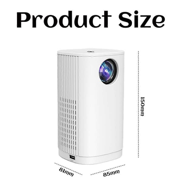 Rechargeable Portable Projector, Native 1080P Full HD Resolution With Advanced Noise Reduction, Ideal For Playing Videos, Sharing Photos And