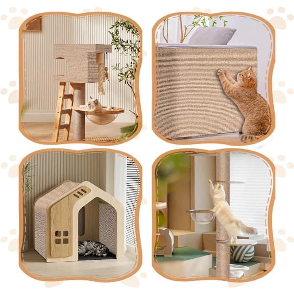 Cat Scratching Post 30 x 100 cm Cat Scratch Mat Kitten Toy Anti-Scratch Cat Furniture Protector for Sofa Scratching Post Climbing Wall for Cats