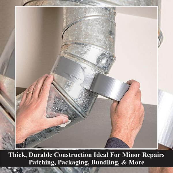 Duct Tape 10M Waterproof Silver Grey Permanent Adhesive Strong Reliable Gaffer Tape Ideal Construction Bonding Tasks Multi-Purpose Super Sticky Fabric Surface