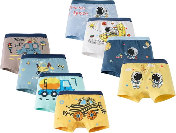 Småbarn Gutter Undertøy Dinosaur Dyreprint Bomull Boxer Truser 3-12År Bil/Rommann 4-5T 4-5T Car/Spaceman