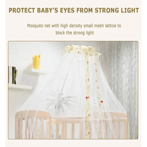 Mosquito Net for Baby, Polyester Bed Canopy, Breathable Crib Curtain for Newborns, Nursery, White