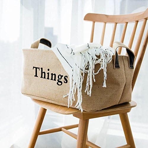 Large Jute Storage Basket with Padded Bottom (Natural Jute)