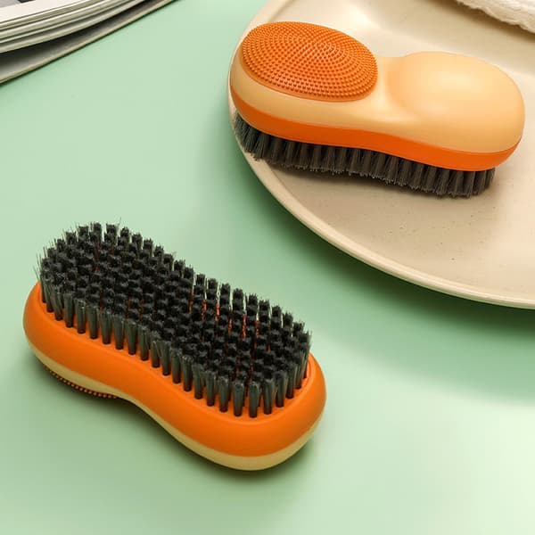 Double-Sided Laundry Brush Easy Handheld Soft Shoe Scrub Brush For Home Bathroom White White