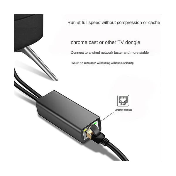 TV Ethernet-adapter TV 4K Stick USB-C til RJ45 LAN-netværksadapter med USB 2.0 strømkabel til Powe
