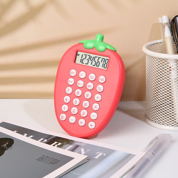 Calculator with Cartoon Straw Hat, Handheld Calculator for Students, Trendy Calculator, Basic Calculator for Office Supplies