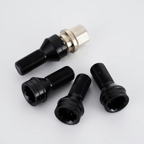 4 pcs M14*1.5 MM Black Wheel Bolts & Locking Wheel Nuts with Spare Key and Accessories