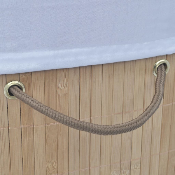 Bamboo laundry basket oval natural