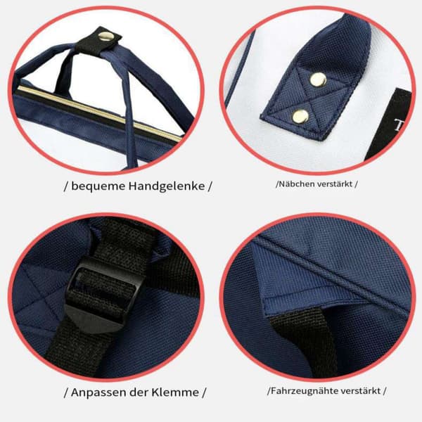 Large backpack with clips, fashionable travel backpack, multifunctional and large mommy bag, student backpack