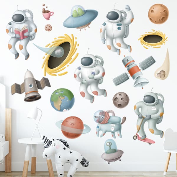 Astronaut Wall Decals Black Hole Space Stickers