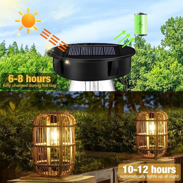 Solar Lantern Replacement Top, 2-pack, Waterproof LED Light Sensor Cap for Outdoor Garden Lanterns, Black 7 cm