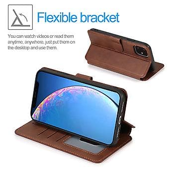 Leather Case with Calfskin Texture for iPhone 12 / 12 Pro (Brown)