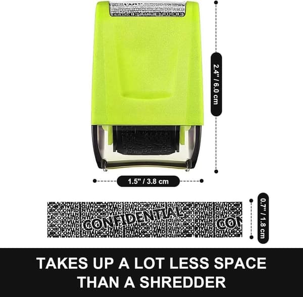 3-piece Identity Protection Roller, Refillable Self-Inking Anti-Theft Stamp Confidential Roller Stamp for Personal Messages