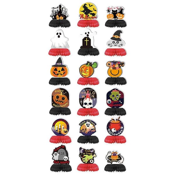2025 2 sett papir honeycomb midtstykker borddekorasjon Halloween layout rekvisitter