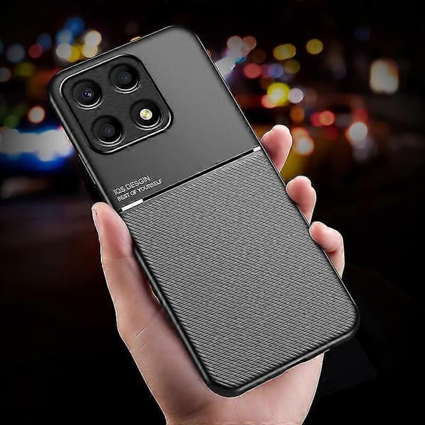 For Honor X8a 4g Mobile Phone Case Lines Embossed PU Leather + TPU Shockproof Protection