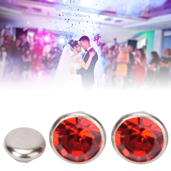 50 Sets Rhinestone Rivets Crystal Diamond Studs Leather Craft Bag Clothes Decoration 8mm Silver Edge Red Diamond