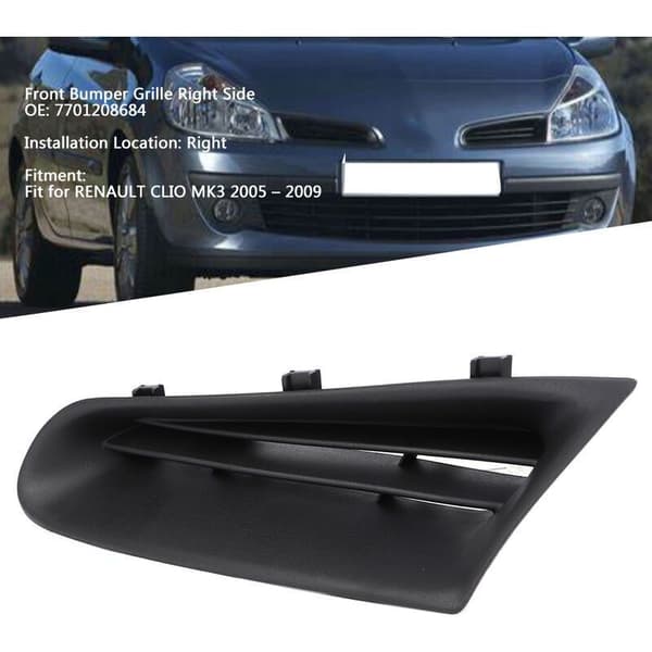 Left Front Bumper Grille 7701208684 Compatible with Renault Clio MK3 2005-2009 - Left