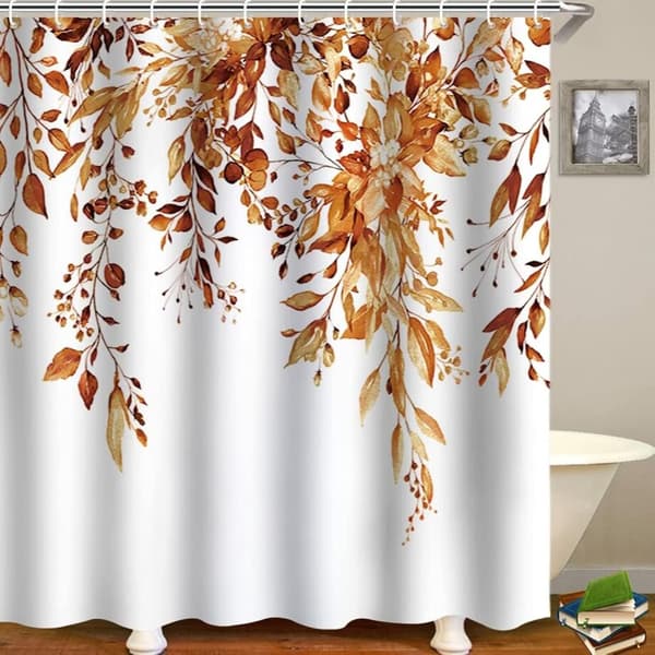 180x180cm (71\"x71\") Blomstret badeforhæng Vandtæt plantebadekåbe