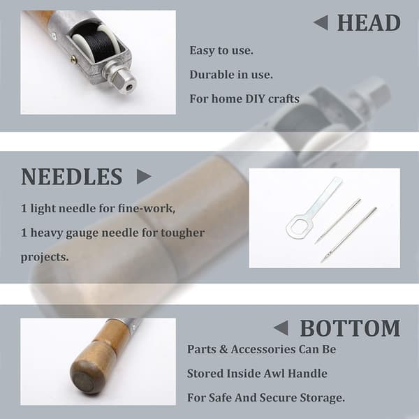Lærsøm punch kit, stoff søm punch, militærklær