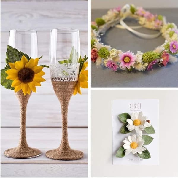 Artificial Daisies, 100 Pieces, Multicolor, 4 cm, for Weddings and Crafts