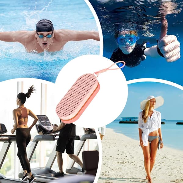 Svømmebrilleetui med glidelås og dreneringshull