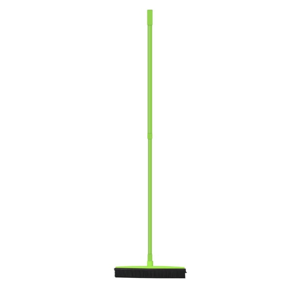 Rubber Broom with Telescopic Handle Green
