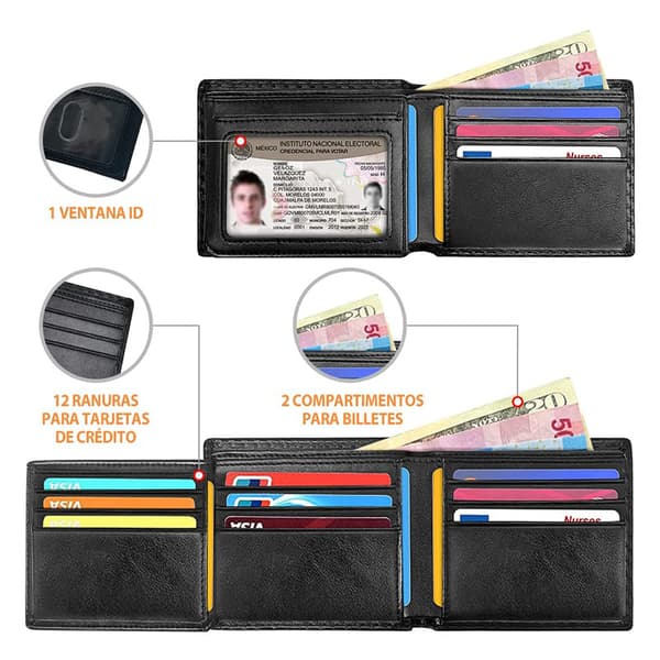 Herrepunge i kulfiber RFID Antimagnetisk Multifunktionel tynd kortholderpung (1 stk)