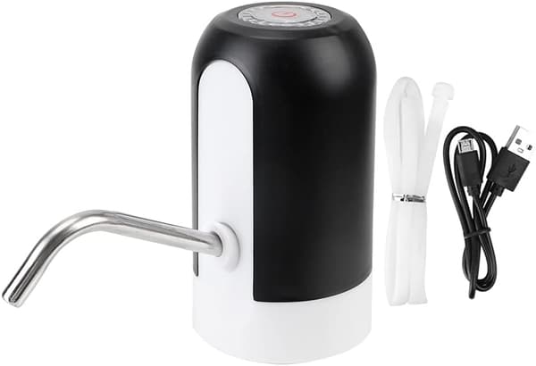 Nedsenkbar elektrisk vannpumpe automatisk vanndispenser, LED-lys trådløs fatvannpumpeenhet, pumpe