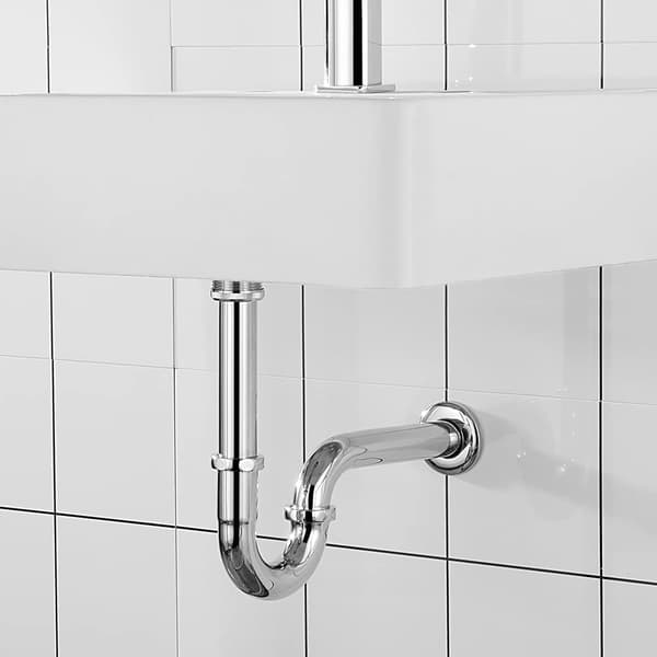 Universelt afløbsrør, 1-1/4 \"x32mm vandlås, lugtsikker rustfrit stål krom afløbsrør til køkkenvask, justerbar højde