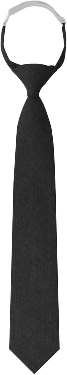 Gutteslips i bomull, ensfarget slips for gutter, barn, ferdigknyttet, justerbart klips til bryllup, skole, kirke, svart - Black