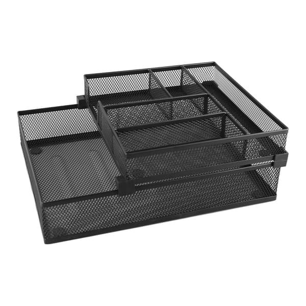 2-Tier Paper Tray Double Layer Metal Mesh Paper Tray Removable Multifunctional Paper Tray for Office Classroom