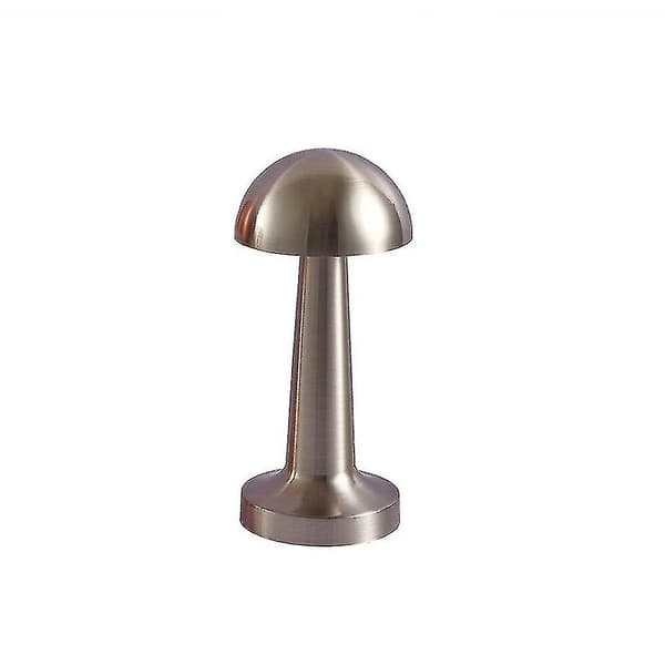 Oppladbar LED-bordlampe med berøringssensor, skrivebordslampe for soverom, restaurant, bar (sopp, sølv)